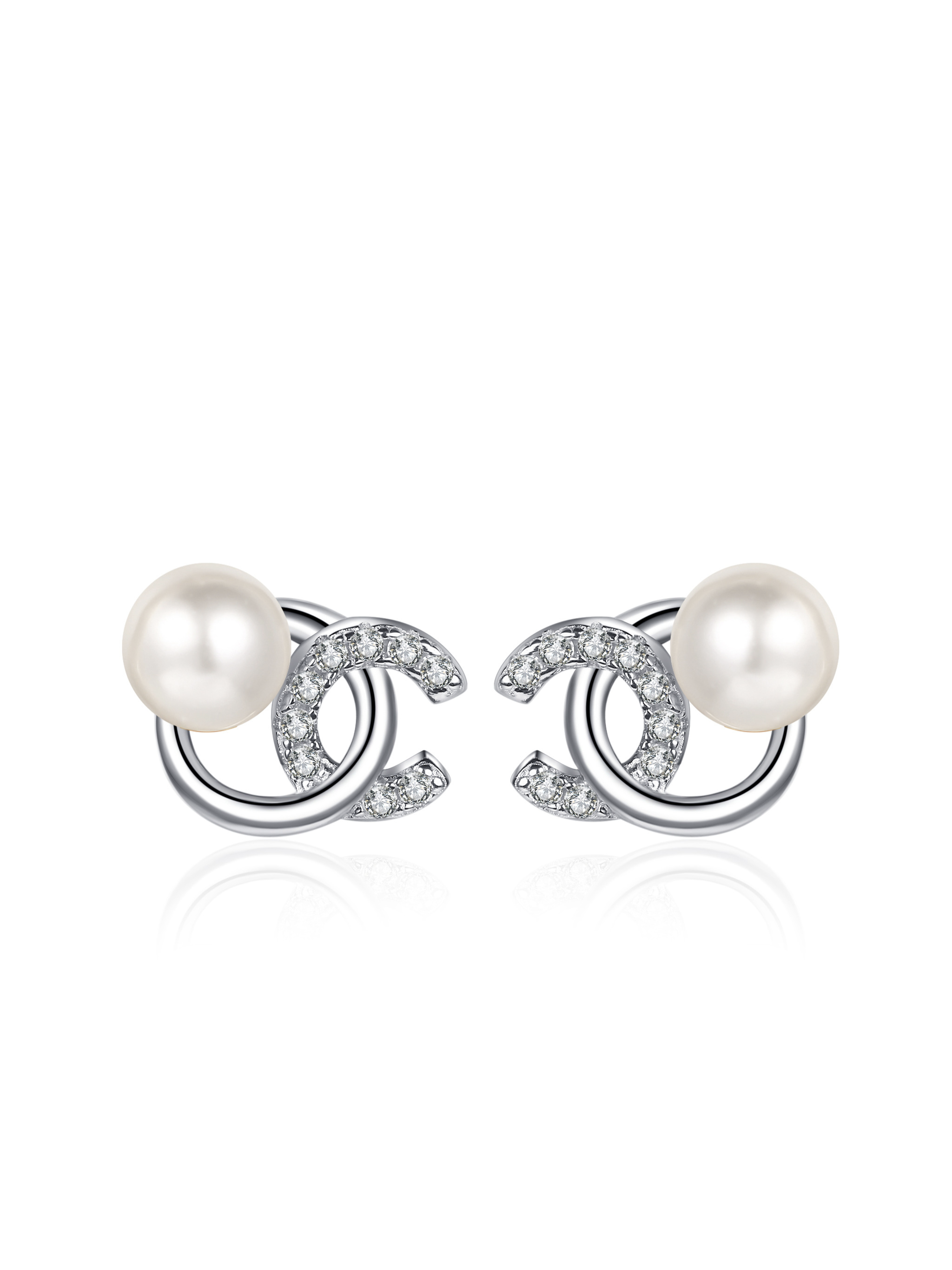 Eternal Twists Pearl Diamond Earrings