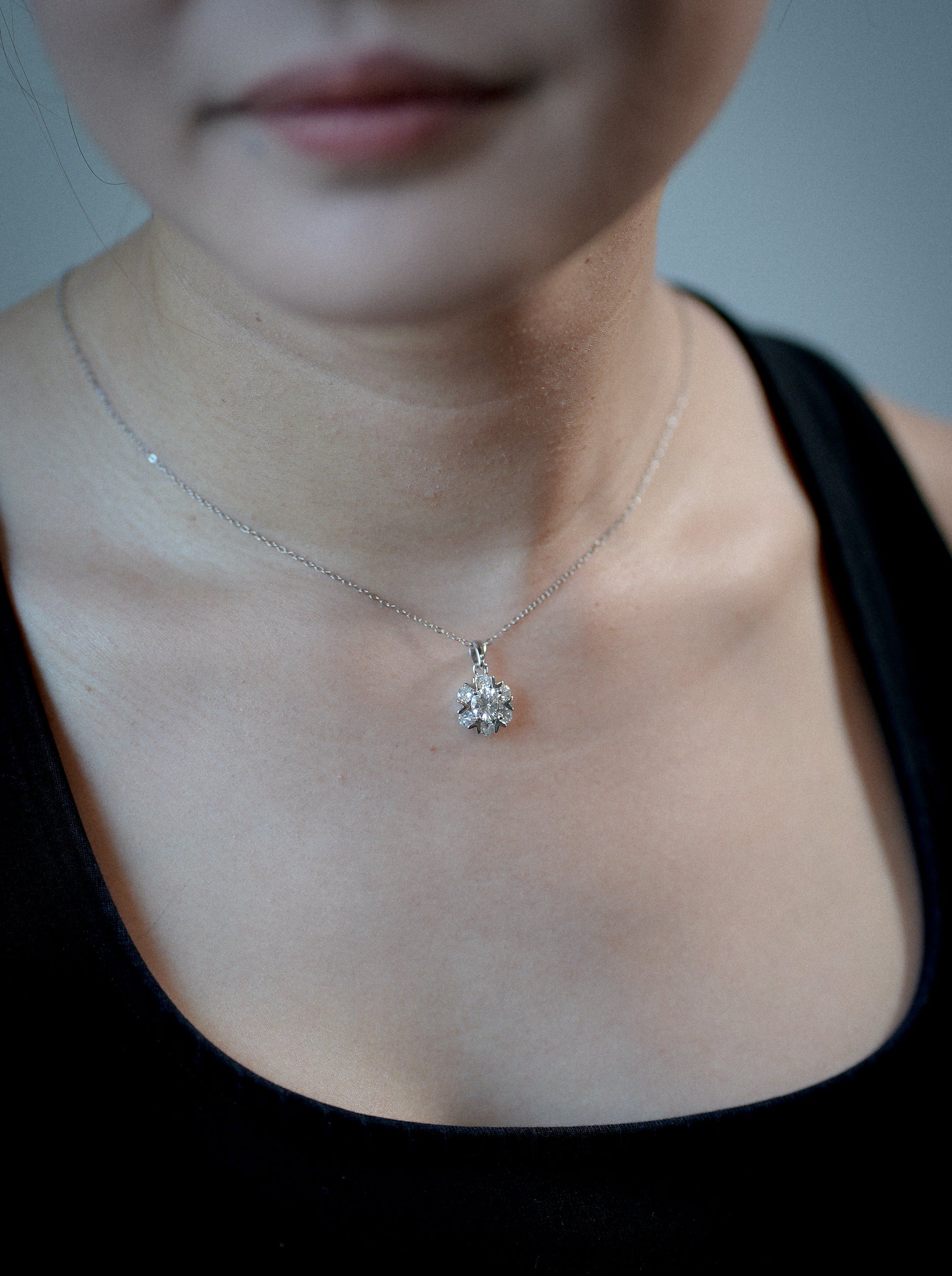 Elsa's Snowflake Heart Lab Grown Diamond Necklace