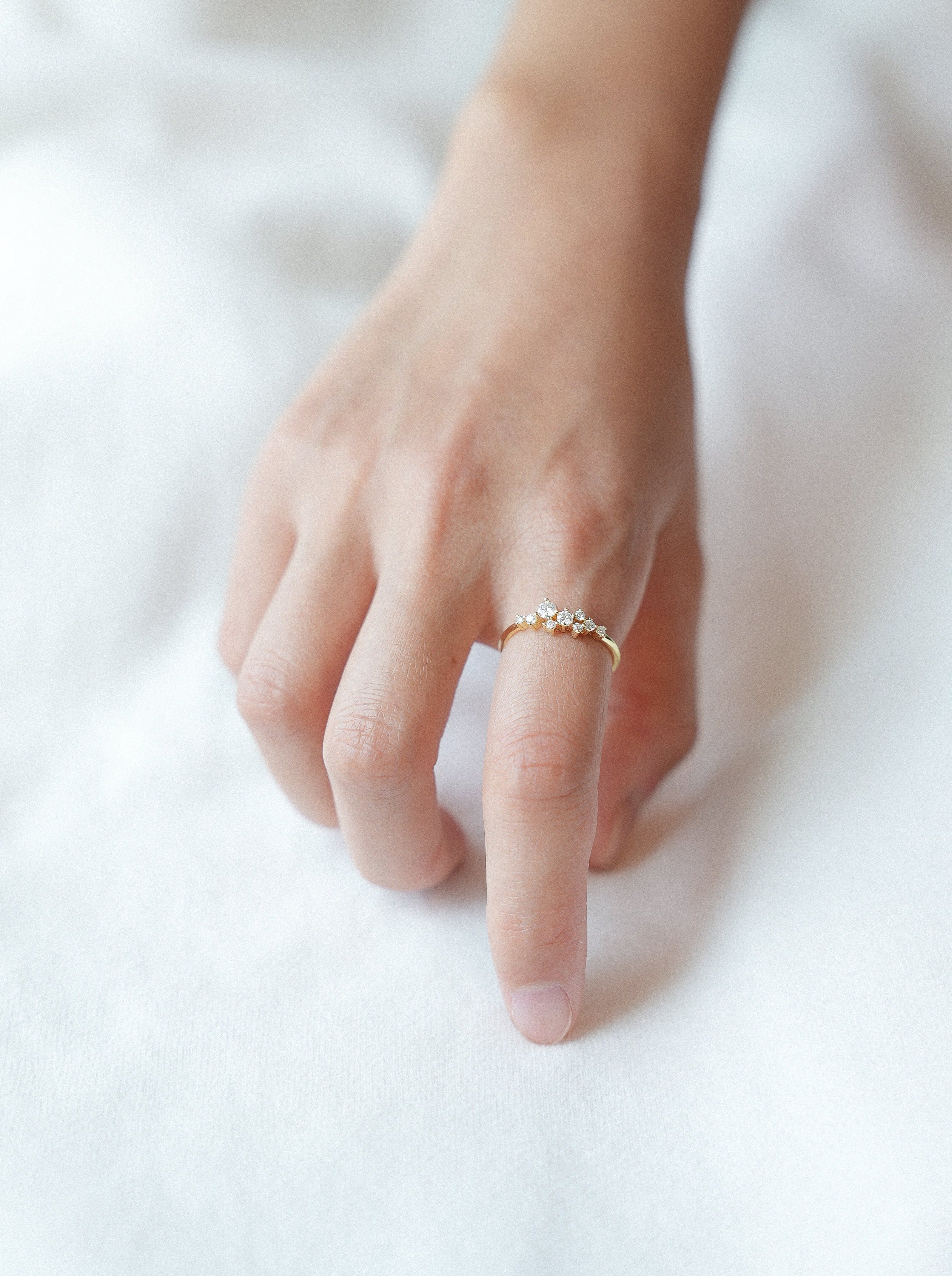 Zodiac Stars Cluster Lab Grown Diamond Ring