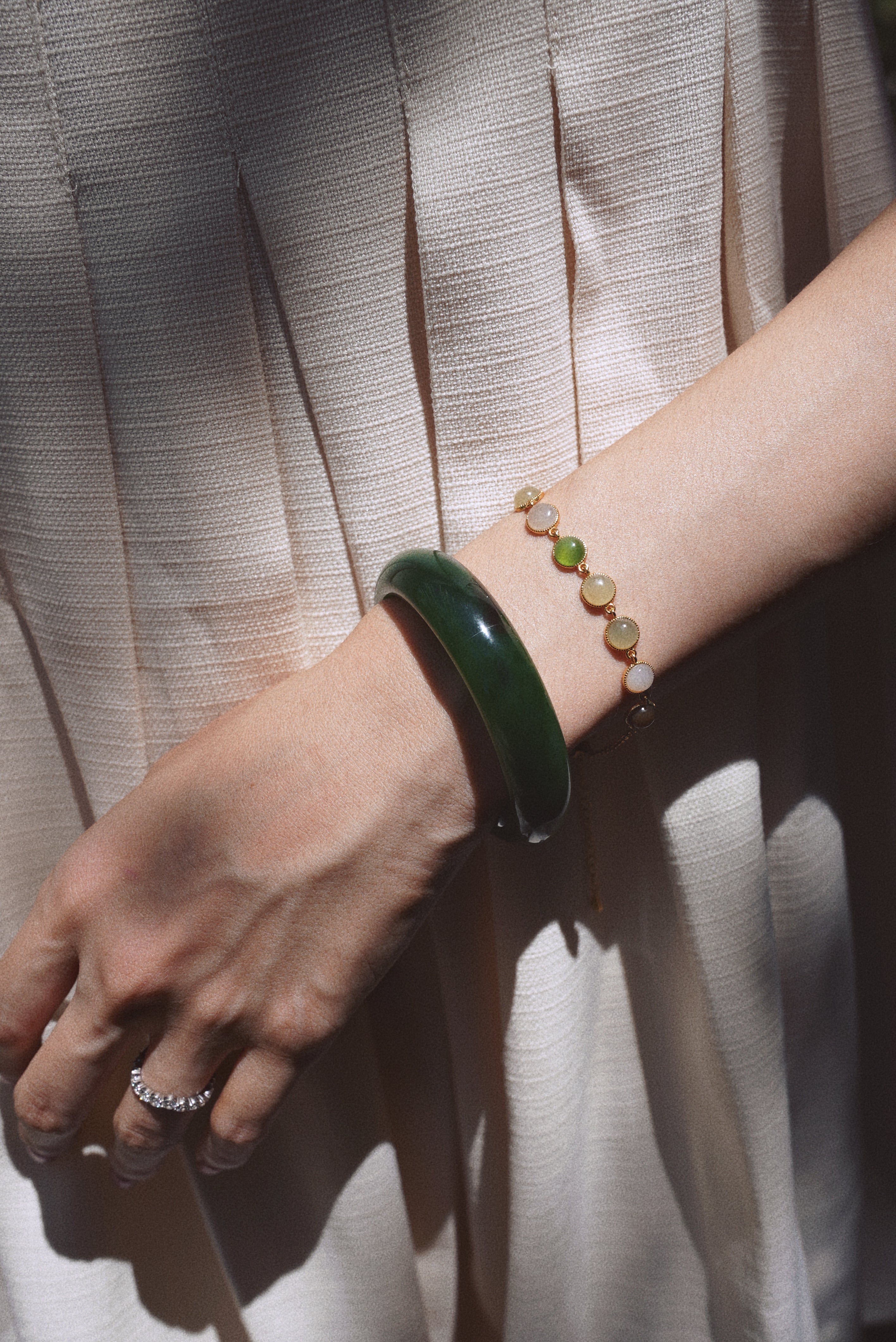 Monet Prism Nephite Jade Bracelet