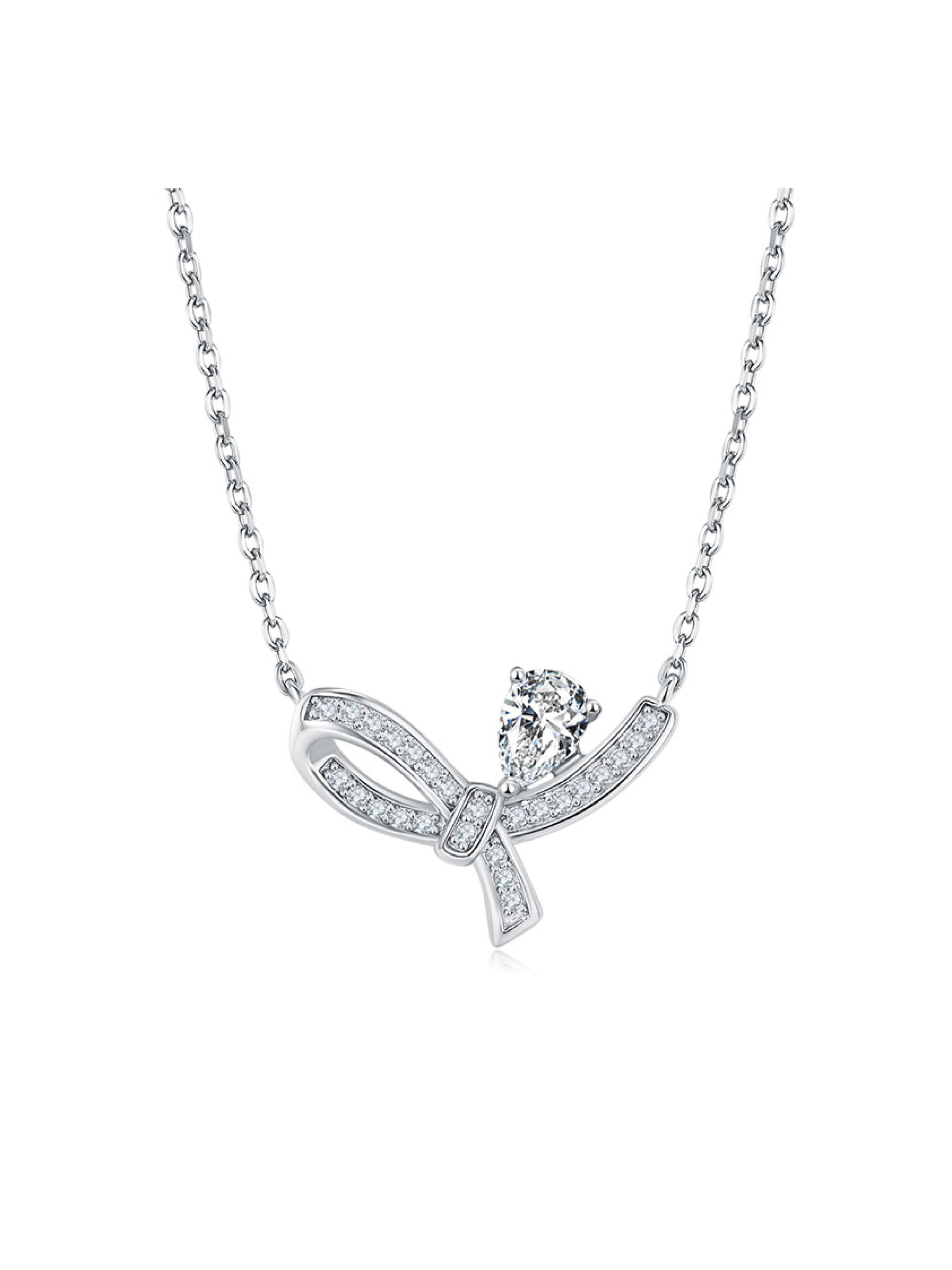 Graceful Bow Lab Grown Diamond Necklace