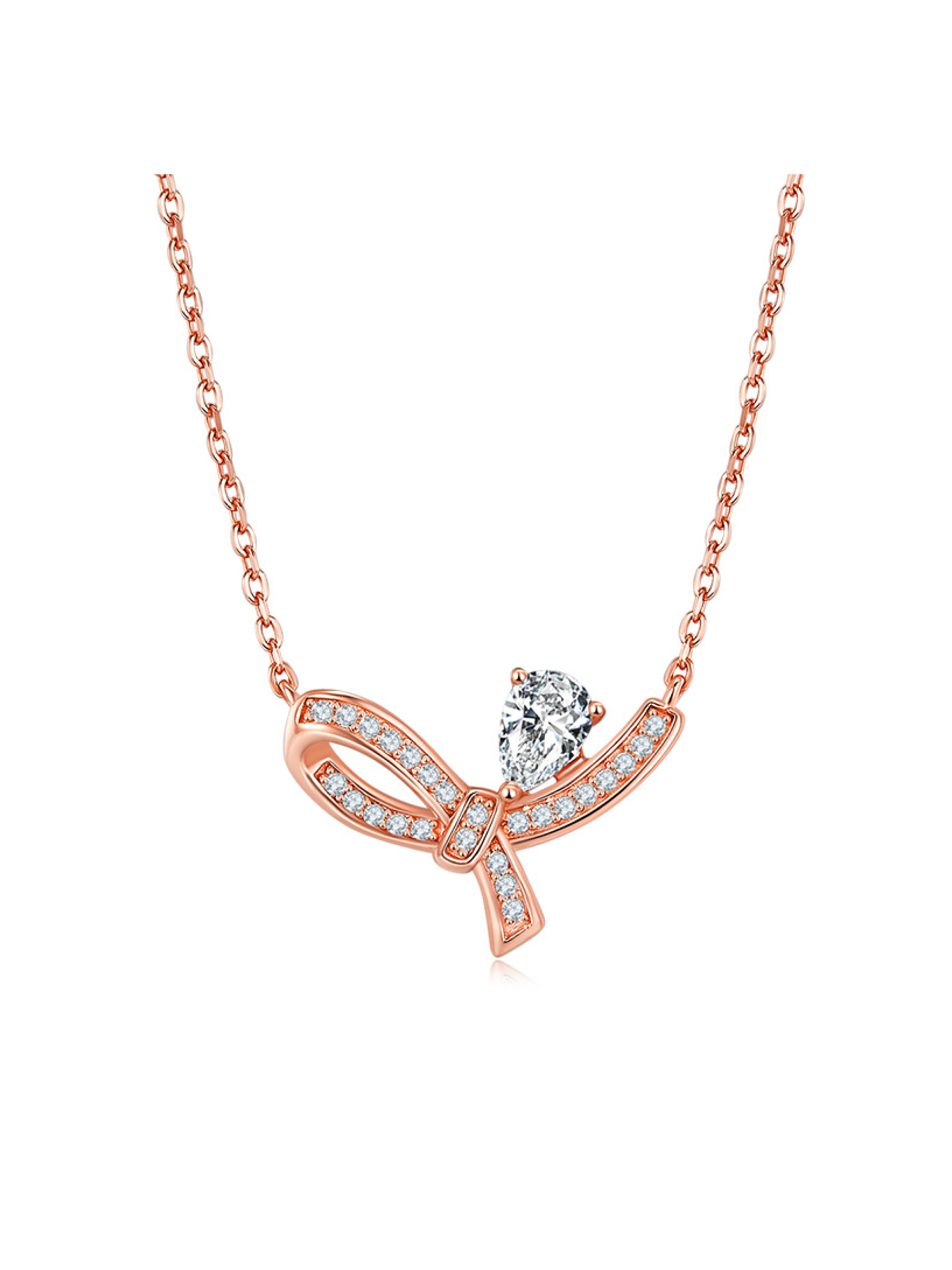 Graceful Bow Lab Grown Diamond Necklace