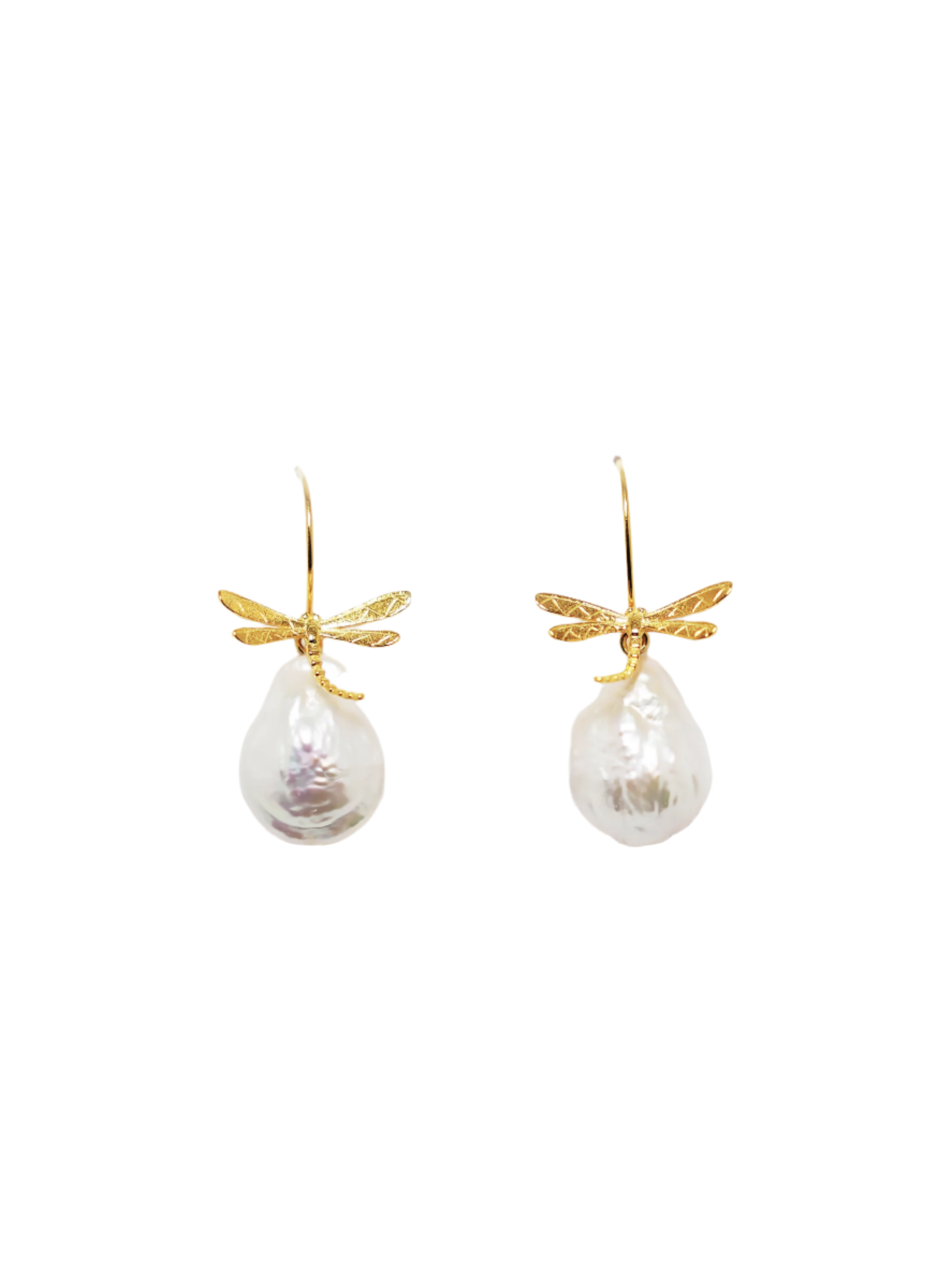 Dragonfly Dreams Cultured Baroque Pearl Earrings