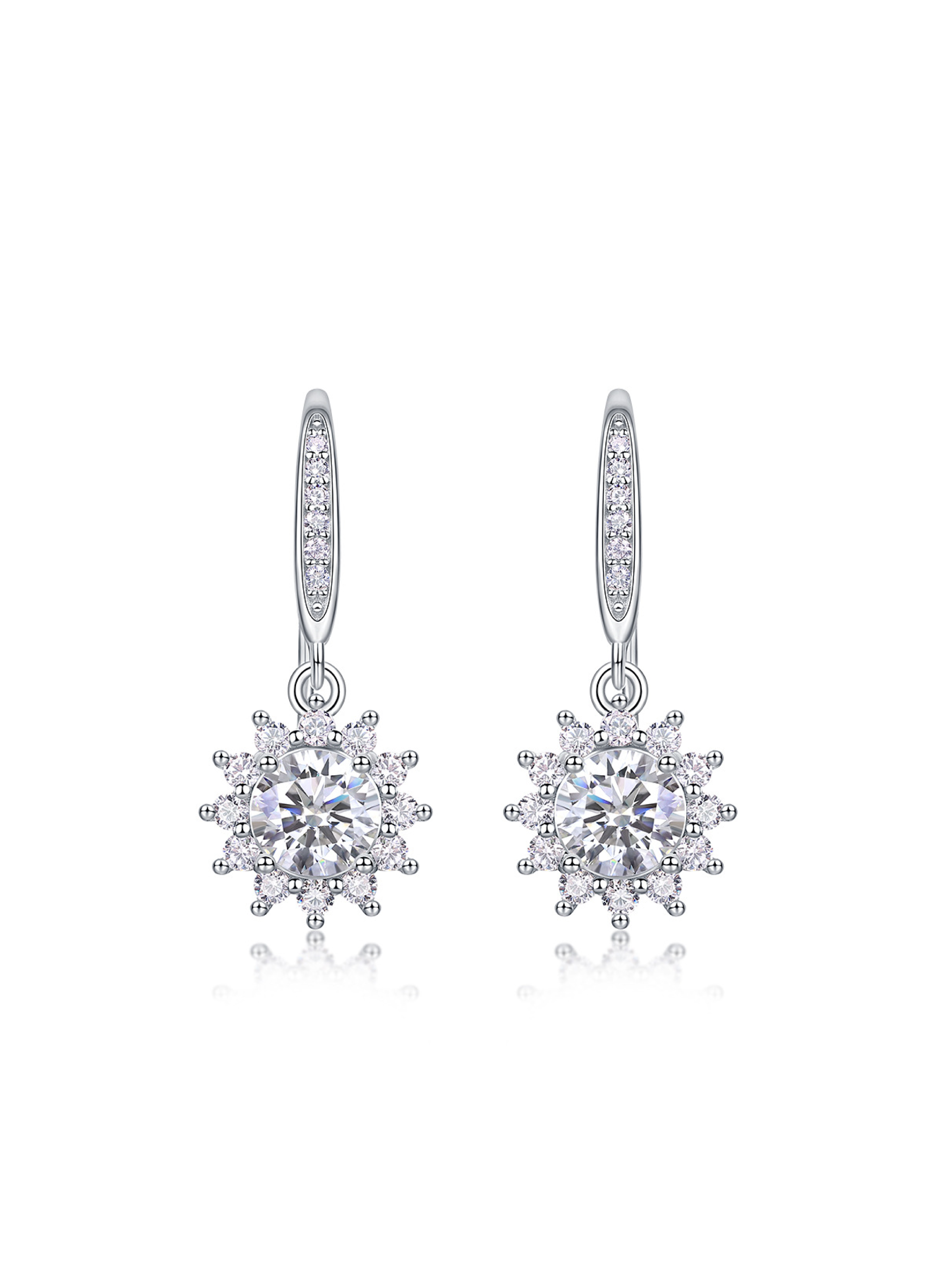 Elegance Snowflake Drop Lab Grown Diamond Earrings