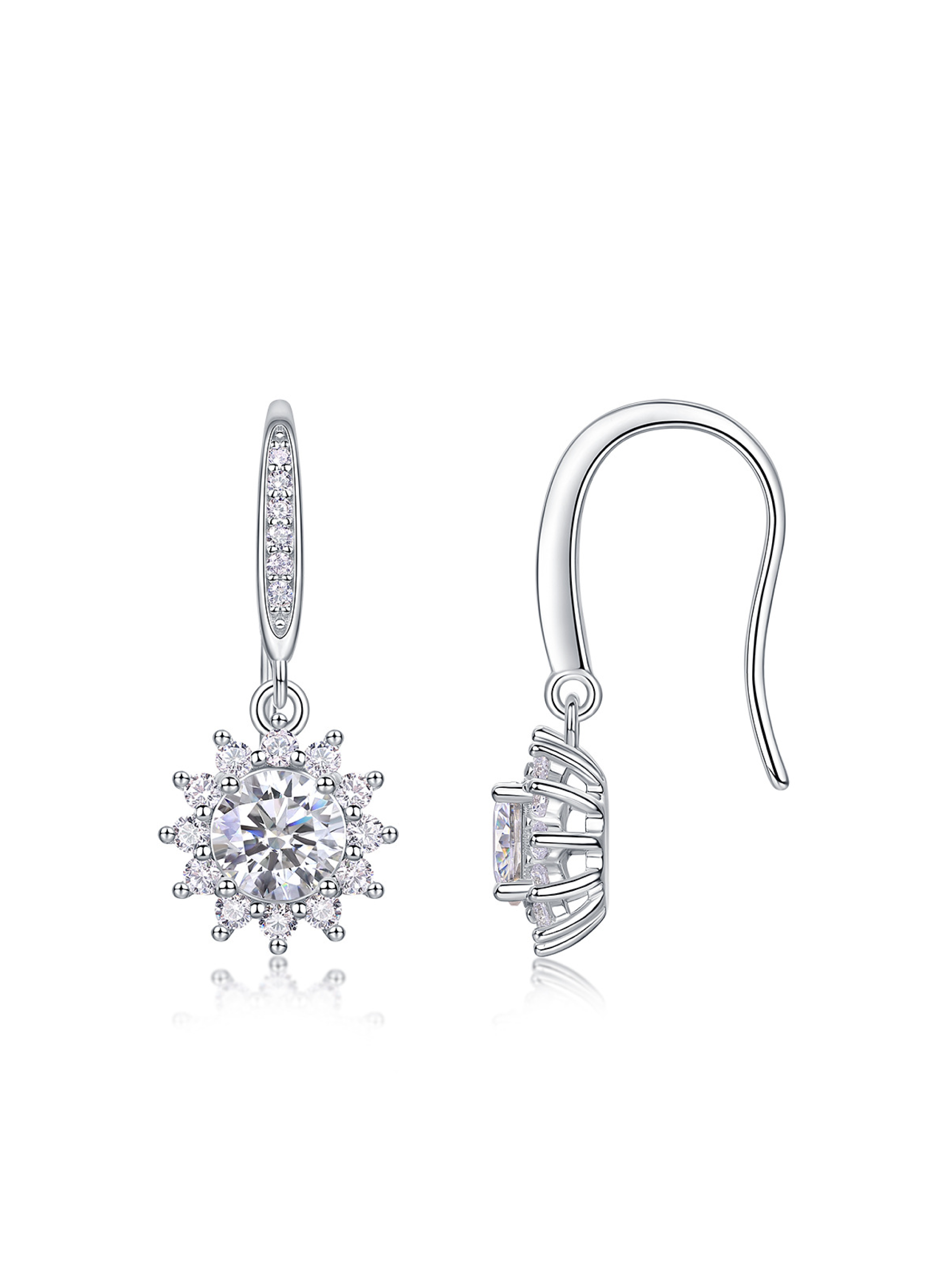 Elegance Snowflake Drop Lab Grown Diamond Earrings